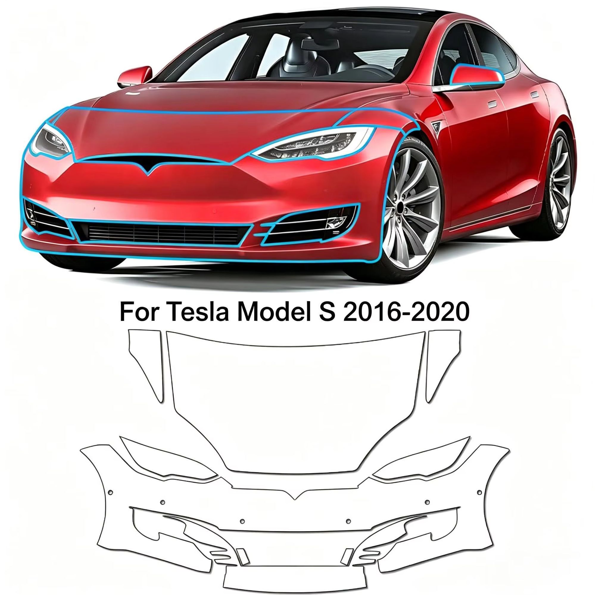 Paint Model Kit - 8,5 Mil TPU Stoßstangen-Lackschutzfolie für Tesla