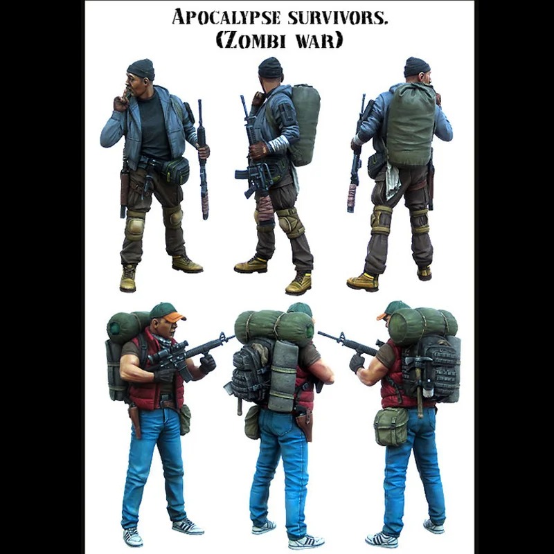 Model Kit Zombie - 1/35 Druckguss-Harzfigur, Modellbausätze, Apokalypse Survivor Zombie