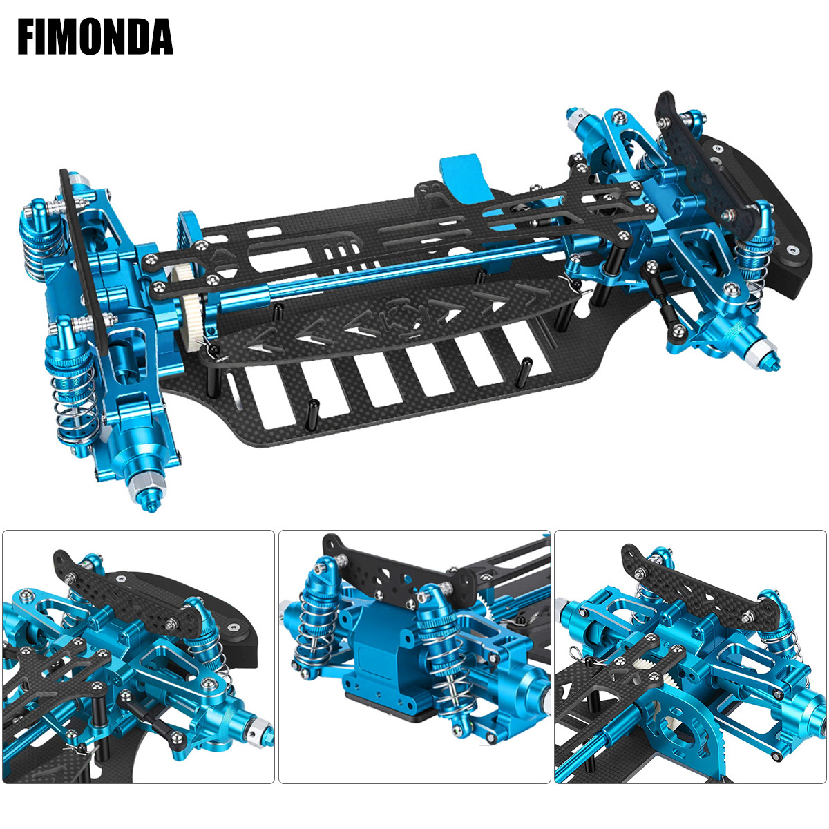 Model Kit Tamiya - Aluminium- und Carbonfaser-Rahmenkit mit Stoßdämpfern und
