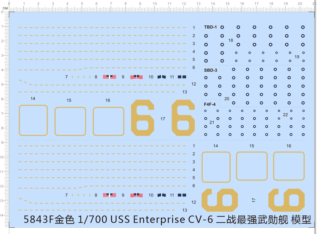 Model Kit Uss Enterprise - USS Enterprise CV-6 Modellbausatz im Maßstab