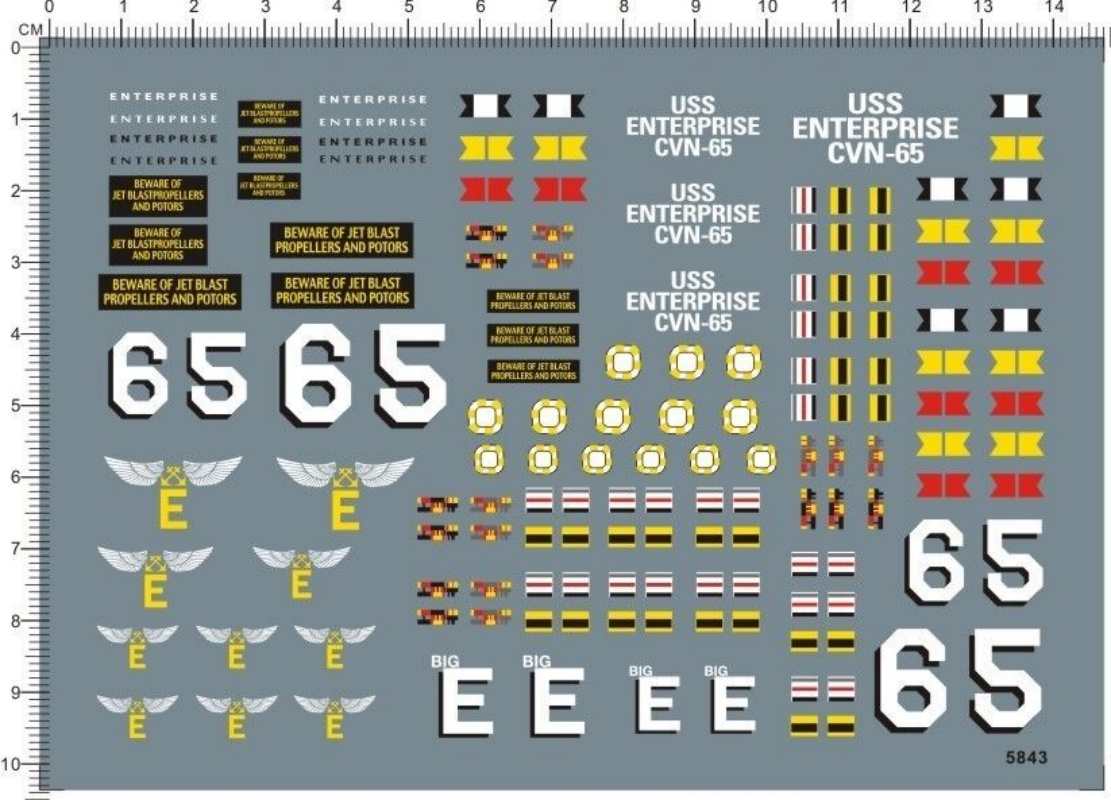 Model Kit Uss Enterprise - Wasserschiebeaufkleber für den Modellbausatz 5843 der